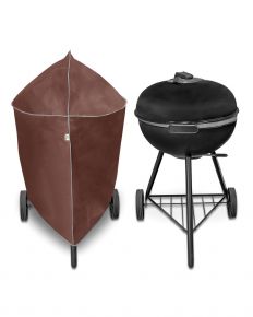 Védőhuzat kerti grillsütőhöz S, kerek, barna (70-85 x 57 cm)