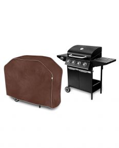 Védőhuzat kerti grillsütőhöz XL, trapéz alakú, barna (105 x 141-150 x 50 cm)