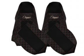 Méretre szabott ELEGANCE Q autóüléshuzatok SCANIA G (01.2005-12.2016) modellhez - integrált fejtámlák - fekete-piros
