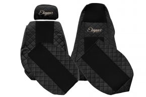 Méretre szabott ELEGANCE Q autóüléshuzatok SCANIA G (01.2005-12.2016) modellhez - állítható utasoldali fejtámla - fekete