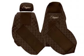 Méretre szabott ELEGANCE Q autóüléshuzatok SCANIA G (01.2005-12.2016) modellhez - állítható utasoldali fejtámla - barna
