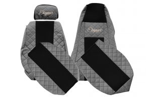 Méretre szabott ELEGANCE Q autóüléshuzatok SCANIA G (01.2005-12.2016) modellhez - állítható utasoldali fejtámla - szürke