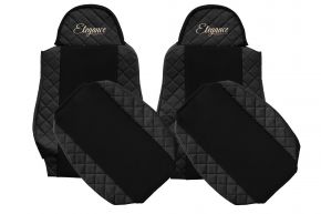 Méretre szabott ELEGANCE Q autóüléshuzatok MAN TGA (01.2000-12.2010) modellhez - fekete