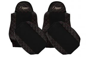 Méretre szabott ELEGANCE Q autóüléshuzatok MAN TGA (01.2000-12.2010) modellhez - fekete-piros