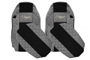 Méretre szabott ELEGANCE Q autóüléshuzatok MAN TGX (01.2007-03.2020) modellhez - normál ülések, nem ISRI - szürke