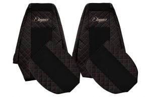 Méretre szabott ELEGANCE Q autóüléshuzatok RENAULT MAGNUM MILLENIUM (01.2002-12.2007) modellhez - fekete-piros
