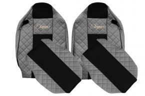 Méretre szabott ELEGANCE Q autóüléshuzatok RENAULT T (01.2014-04.2021) modellhez - kartámasz nélküli utasülés - szürke