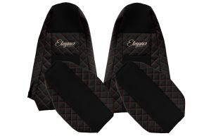 Méretre szabott ELEGANCE Q autóüléshuzatok SCANIA G (01.2013-12.2016) modellhez - STREAMLINE, integrált fejtámlák - fekete-piros