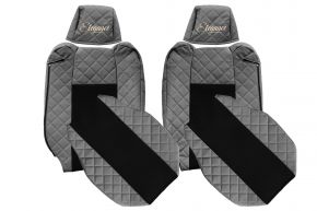 Méretre szabott ELEGANCE Q autóüléshuzatok RENAULT T (01.2014-04.2021) modellhez - állítható fejtámlák - szürke