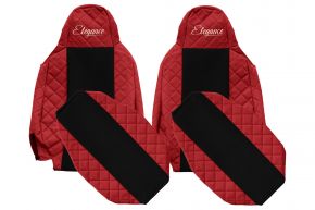 Méretre szabott ELEGANCE Q autóüléshuzatok SCANIA R NEXTGEN (01.2017-től) modellhez - keskeny fejtámlák - piros