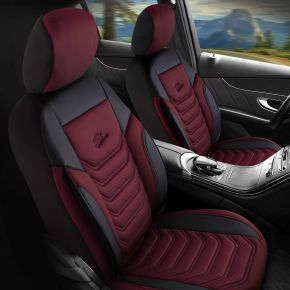 Univerzális Peru bordó-fekete első üléshuzat | Ökobőr + Piqué | SMART FORFOUR