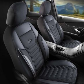 Univerzális Peru szürke-fekete első üléshuzat | Ökobőr + Piqué | SMART FORFOUR