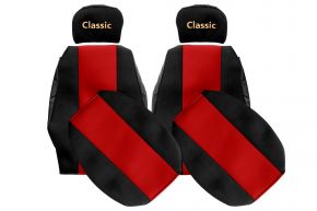 Méretre szabott CLASSIC üléshuzatok MAN L2000 modellhez (01.1994-12.2005) - üléshez rögzített övek - piros