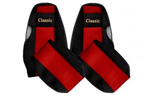 Méretre szabott CLASSIC üléshuzatok SCANIA 4 modellhez (01.1995-12.2004) - integrált fejtámlák - piros