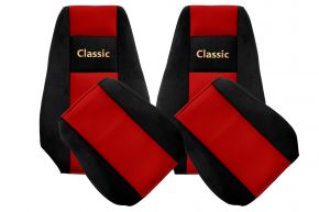 Méretre szabott CLASSIC üléshuzatok RENAULT MAGNUM NEW SIZE modellhez (01.2008-12.2013) - integrált fejtámlák - piros