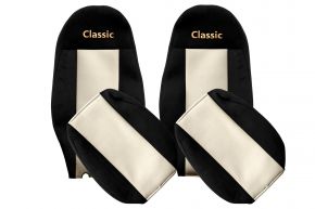 Méretre szabott CLASSIC üléshuzatok VOLVO FH 3 modellhez (01.2009-12.2012) - integrált fejtámlák - világos bézs