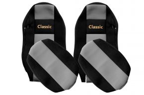Méretre szabott CLASSIC üléshuzatok MAN TGX modellhez (01.2007-03.2020) - normál ülések (nem ISRI) - szürke