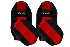 Méretre szabott CLASSIC üléshuzatok MAN TGX modellhez (01.2007-03.2020) - normál ülések (nem ISRI) - piros