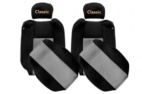 Méretre szabott CLASSIC üléshuzatok RENAULT T modellhez (01.2014-04.2021) - állítható fejtámlák - szürke