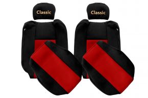 Méretre szabott CLASSIC üléshuzatok RENAULT T modellhez (01.2014-04.2021) - állítható fejtámlák - piros