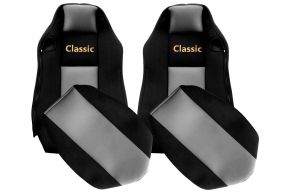 Méretre szabott CLASSIC üléshuzatok MAN TGX modellhez (01.2007-03.2020) - azonos ISRI ülések - szürke