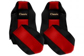 Méretre szabott CLASSIC üléshuzatok MAN TGX modellhez (01.2007-03.2020) - azonos ISRI ülések - piros