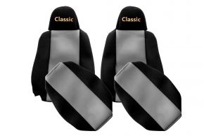 Méretre szabott CLASSIC üléshuzatok SCANIA L NEXTGEN modellhez (01.2017-től) - keskeny fejtámlák - szürke