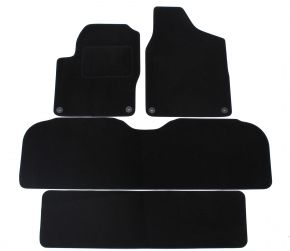 Méretpontos velúr autószőnyeg készlet Seat Alhambra 1994-2010 7m számára (7 személyes) (6 db)