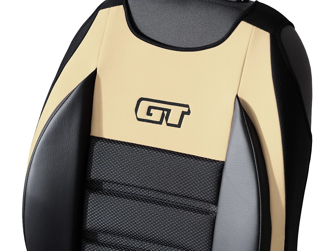 GT Ergonomic háttámla részlete ökobőrrel és kárpitszövettel
