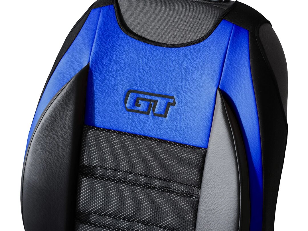 GT Ergonomic háttámla részlete ökobőrrel és kárpitszövettel