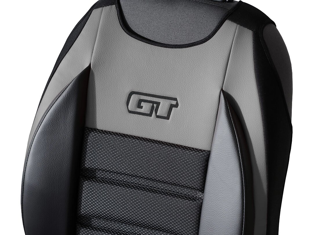 GT Ergonomic háttámla részlete ökobőrrel és kárpitszövettel