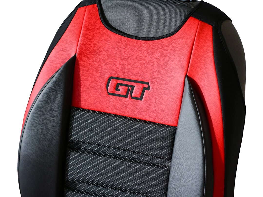 GT Ergonomic háttámla részlete ökobőrrel és kárpitszövettel